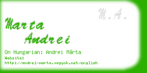 marta andrei business card